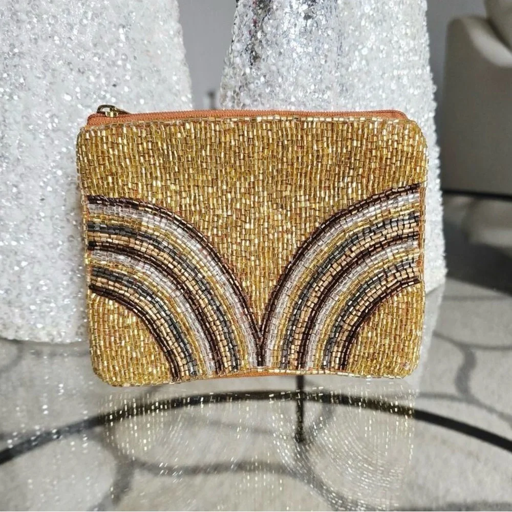 Kay Lee Gold Beaded Clutch NWT - Picture 2 of 4